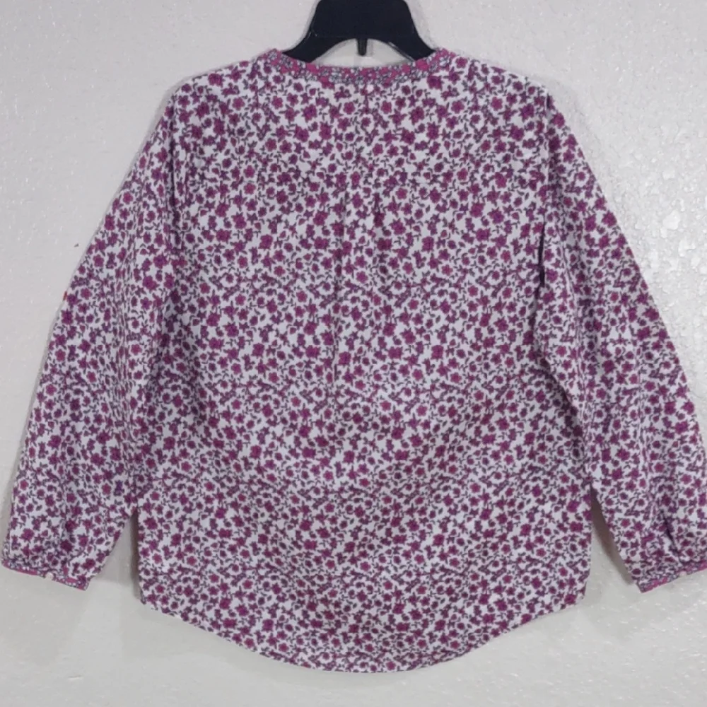 J.CREW , Size L,Floral Purple and White Blouse - Picture 7 of 16
